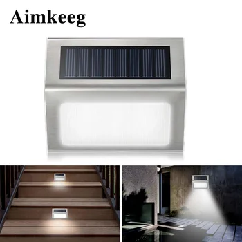 

Solar Wall Light Stainless Steel 3LED Solar Outdoor Wall Light Waterproof Solar Power Garden Fence Light Garden Path Fence Light