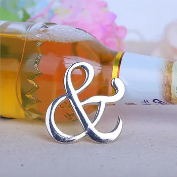 

200pcs Mr. And Mrs. Ampersand Bottle Opener Wine Bridal Shower Wedding Favors Gift Silver