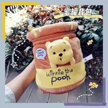 Sac à dos en forme de seau Disney, mignon Winnie l'ourson, Pot de miel, jouet en peluche, sac à dos de dessin animé ours, cadeau