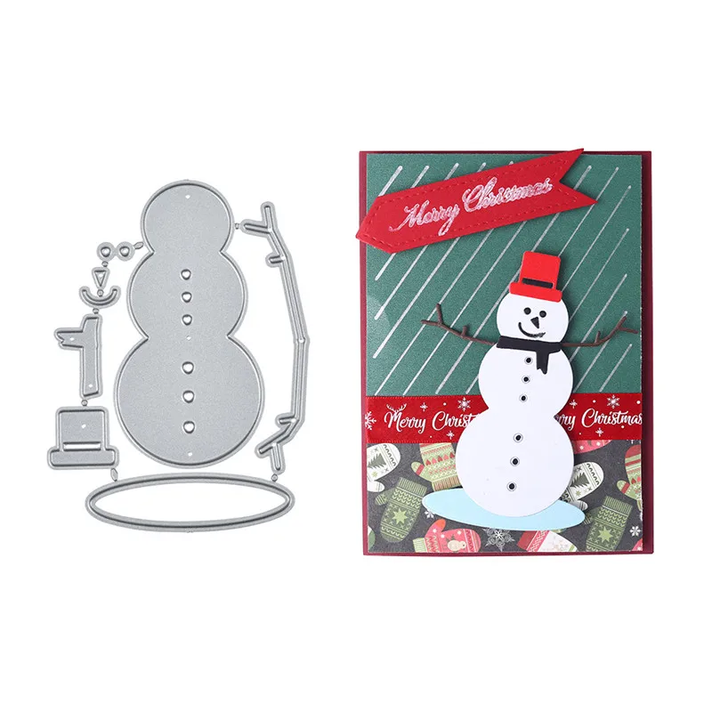 

DiyArts Christmas Snowman Dies Metal Cutting Dies for Card Making Scrapbooking Dies Embossing Cuts Stencil Craft Dies