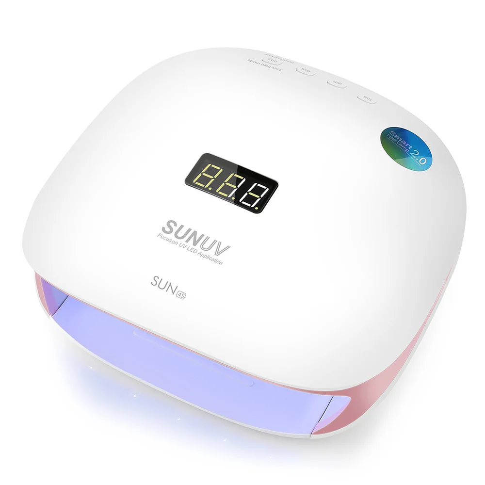 SUN4s EU Plug SUNUV SUN4 48 Вт УФ светодиодный светильник Сушилка для ногтей лампа с ЖК-дисплеем умная УФ Фототерапия маникюрный инструмент для дизайна ногтей подарок для дам - Цвет: SUN4s EU Plug