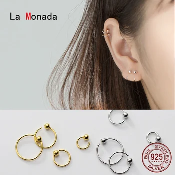 

La Monada Hoop Earrings For Women Silver 925 Fine Women Earrings Jewelry Cute Circle Design Hoop Earrings 925 Sterling Silver