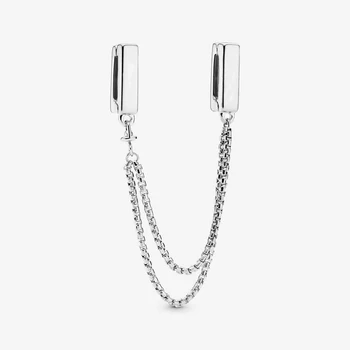 

DIY Jewelry Women Fixed clip-on safety Charm fit Original Pandora Bracelets 100% 925 Sterling Silver DIY Birthday BTF Gift