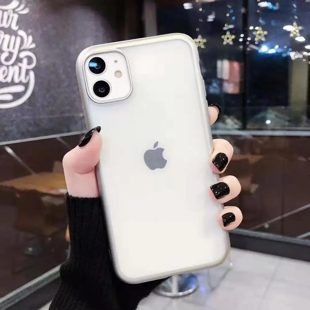 Чехол для телефона с покрытием для iphone 11 Pro X XR XS Max 7 8 Plus, держатель на кнопке, ударопрочный матовый чехол на заднюю панель из ТПУ, мягкий чехол для iphone 11 - Цвет: rosegold