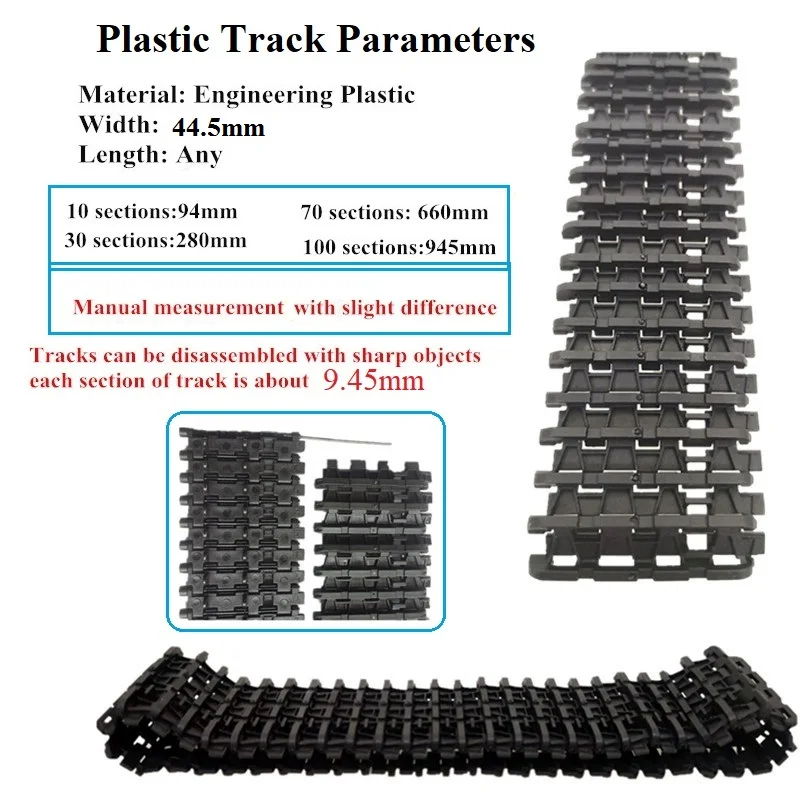 Plastic Shock Absorpber Track Caterpillar Crawler Chain f/Robot Tank Chassis 