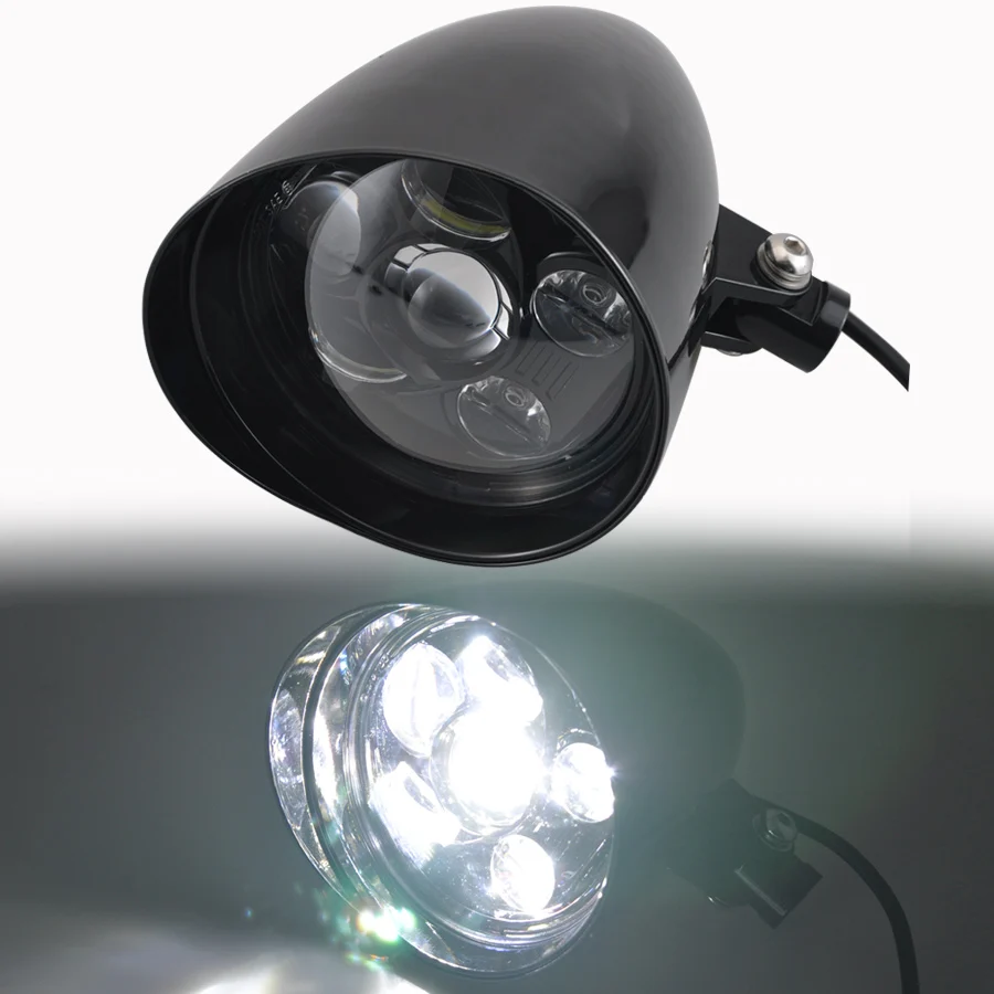 Motorcycle Black 6“ Big Led headlight Bullet Headlight Lamp For Harley Sportster Dyna Softail Bobber Chopper Custom