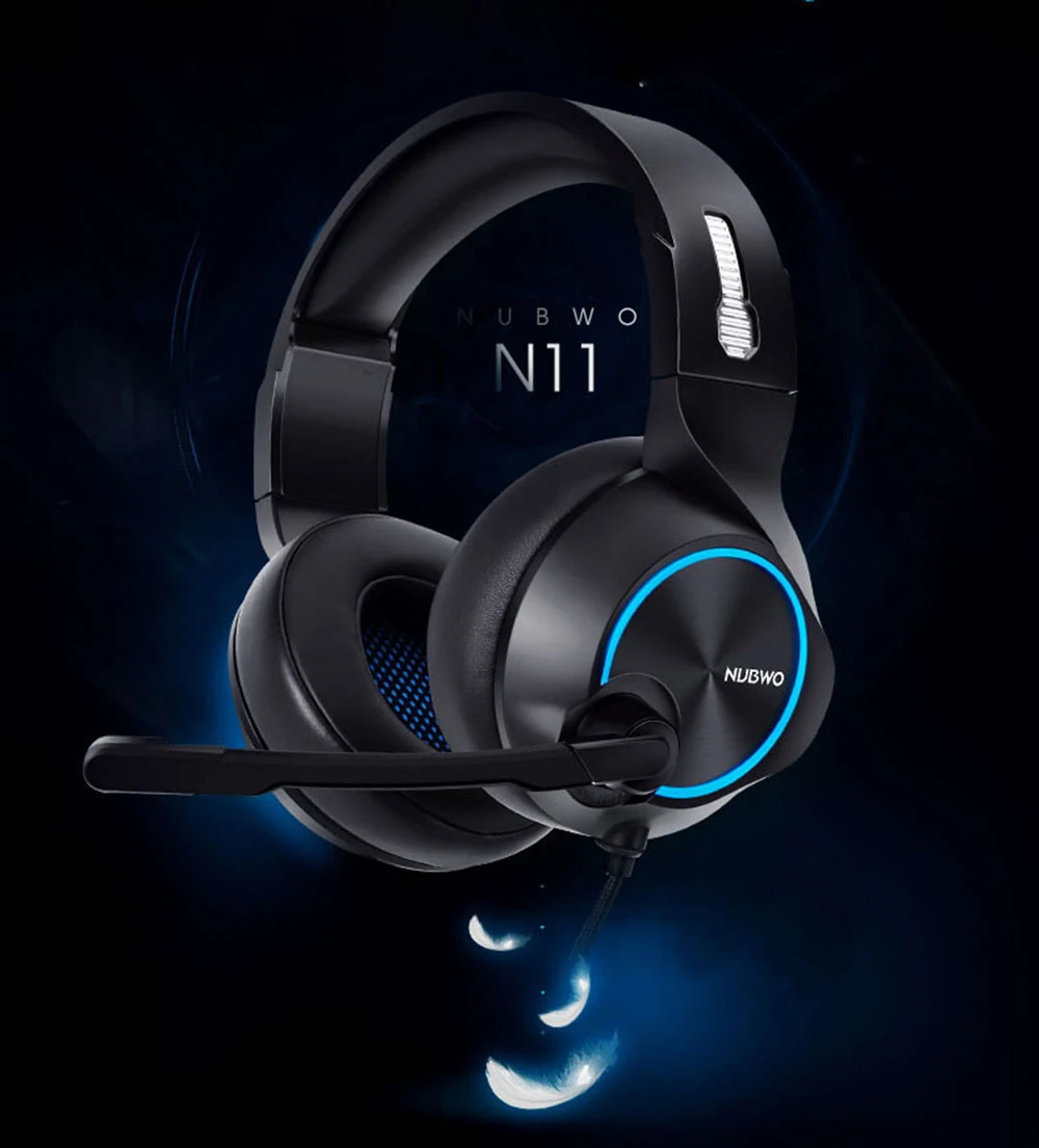 N11 игровая гарнитура для геймеров HiFi 7,1 канальный звук стерео USB проводные наушники бас с микрофонами регулятор громкости для ПК компьютер