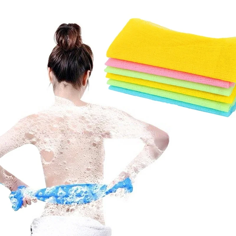 Nylon Mesh Baths Shower Body Wash Clean Exfoliate Puff Towel Cloth Scrubbers | Дом и сад