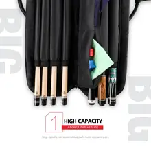 

KONLLEN Billiard 7 Holes Cue Case 4 Shafts 3 Butts 86x16x8cm Gray Oxford Canvas Bag Carry Sturdy Wear-resistant Case
