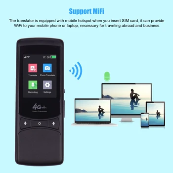 

Smart Instant Language Translator Device with 2.4 Inch Touchscreen 75 Languages Real Time Two-Way Voice Translation Support 4G
