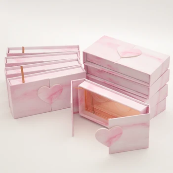 

Wholesale Eyelash Packaging Box Lash Boxes Customize Faux Cils Mink Eyelashes Package Marble Book Style Storage Case Bulk Vendor