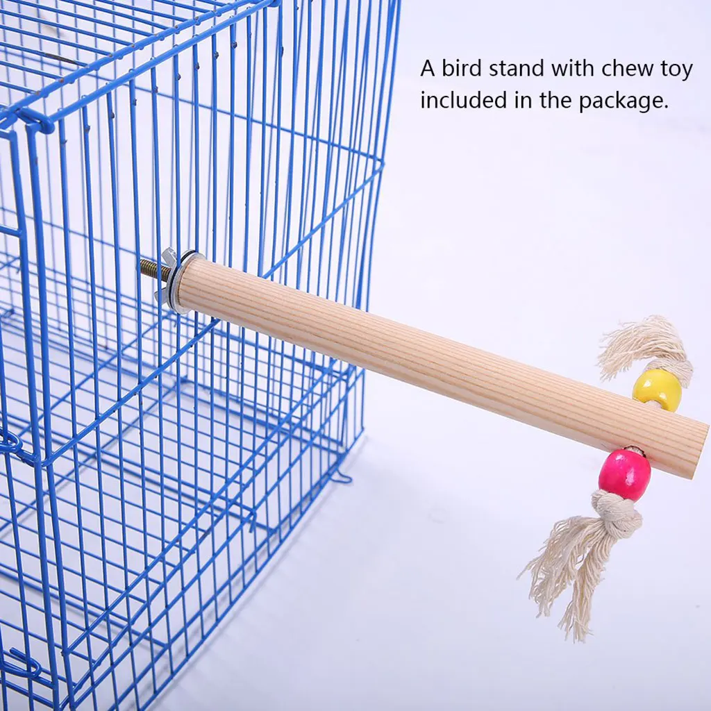 Parrot Climbing Ladder Swing Toy Natural Wood Bird Conure Cage Stand Rope Perch