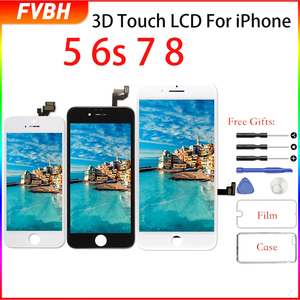 Класс AAA + Retina ЖК дисплей для iPhone 5 6s 7 8 экран 3D сенсорный дигитайзер сборка 5s без