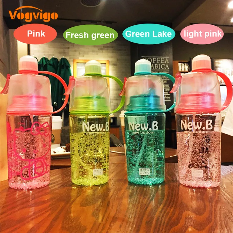 VOGVIGO 600ML/400ML Creative Outdoor Bicycle Cycling Sports Drinking Bottle Portable Plastic Sports Spray Water Bottle
