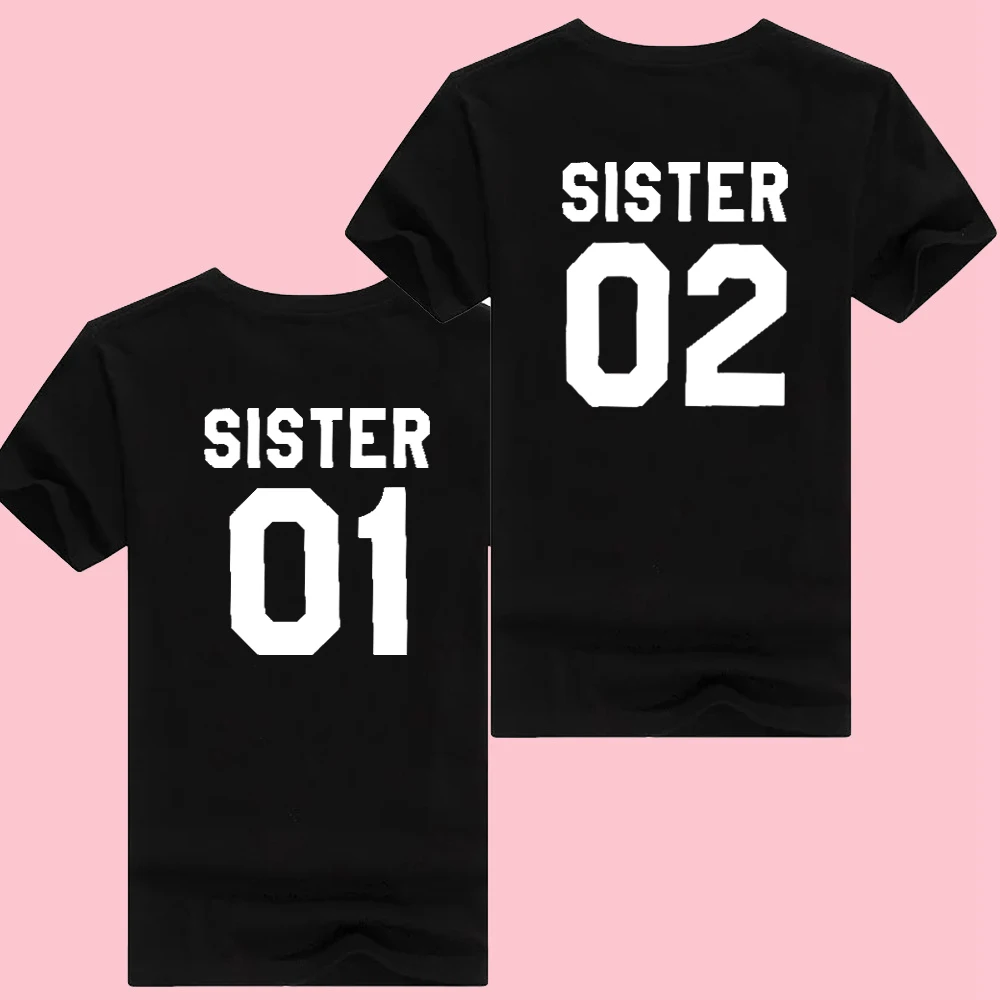 ZOGANKI женская модная летняя футболка с лучшими друзьями SISTER 01 SISTER 02 футболка с коротким рукавом повседневные женские футболки топы