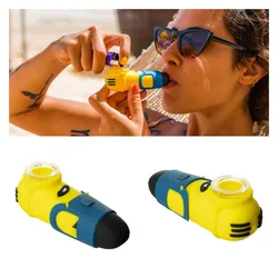 Tuyau de fumée Portable en Silicone, 4 pouces, mignon 