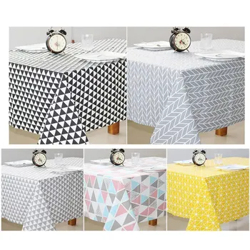 

Nordic Cotton Linen Tablecloth Black And White Checkered Tablecloth Simple Coffee Table Tablecloth Home Decoration Accessories