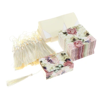 

50 Pieces Flower Drawer Design Candy Boxes with Tassels Sweets Chocolate Treat Case Wedding Birthday Party Favors Guests Gifts
