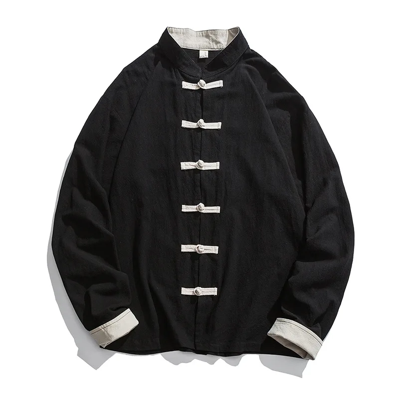 

2019 New Style Spring And Autumn Chinese Costume Chinese-style Cotton Linen Shirt Multi-color Tops M-5xlq6017-1761/60