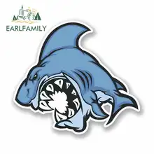 EARLFAMILY 13cm x 13cm for Angry Shark Funny Car Stickers RV VAN 3D DIY Fine Decal Bumper Trunk Truck Graphics Car Accessories