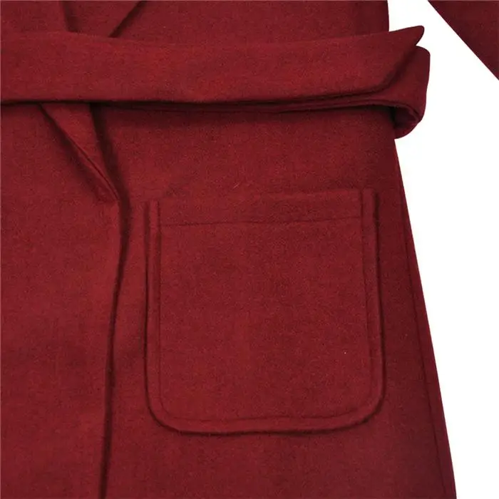 Women's Long lapel belted Jackets solid color coats Female elegant Outerwear