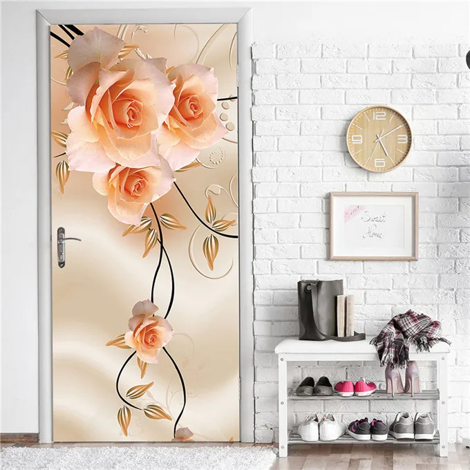 Креативный 3D дверной стикер 95x215 см/Пользовательский Размер самоклеющиеся обои на двери DIY ремонт водонепроницаемый плакат для спальни - Цвет: DZMT186