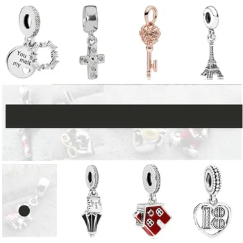 

PDD DZ 40 925 Sterling Silver Spring New Charm Pendant with DIY Bracelet Necklace Jewelry Gift Carving Suitable for Women