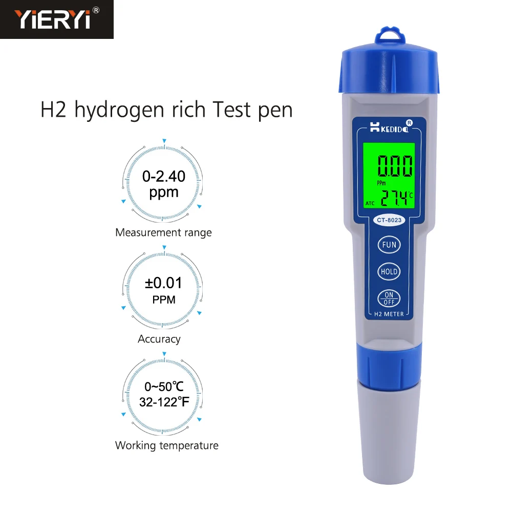 

yieryi CT-8023 H2 hydrogen meter 0-2400ppb /0-2.40ppm hydrogen generators hydrogen-rich water generator