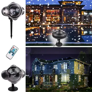 

Mini Snow Light Christmas Snow Projection Lamp Laser Lawn Lamp Projection Lamp White Snow Point Color Snow Point