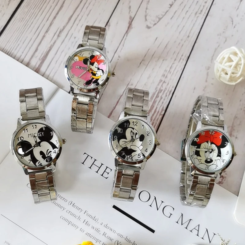 Часы наручные Disney Mickey Minnie Ms мужские модные повседневные кварцевые из нержавеющей