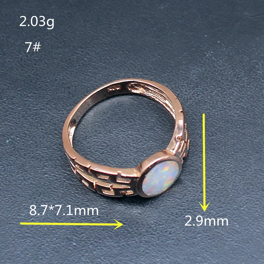 Gemstonefactory Jewelry Big Promotion Single Unique 925 Silver Mystical White Opal Women Girls Gifts Band Rings 7# 20214424