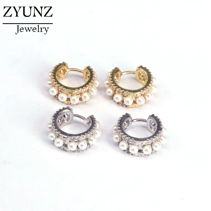 

4 Pairs, Gold Color CZ Crystal New Brincos Jewelry Drop-Earrings Hoop Earrings Zircon Elegant Jewelry for Women Party Gift