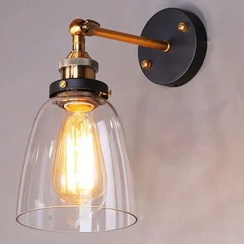 

Industrial Vintage Wall Lamp Scone Antique Brass Copper Chrome Light with Switch Room Pendant Lamp 3.2