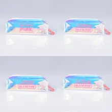 Kpop Черный Розовый прозрачный пенал Bling Coin Pouches мини пакеты для косметики пакеты для хранения школьные канцелярские принадлежности