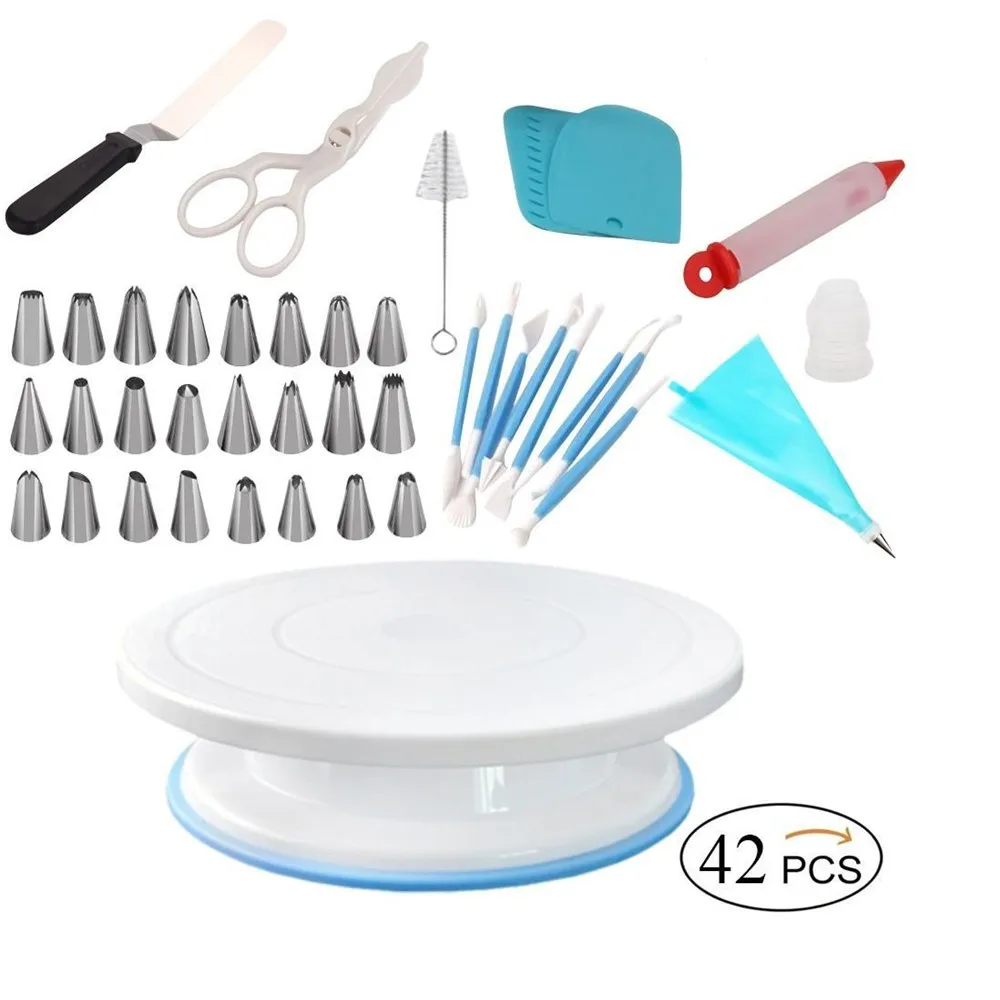 

42 PCS Stainless Steel Nozzles Pastry Icing Cake Piping Cake Decorating Tools Globular Nozzle Pastry Bags Couplers