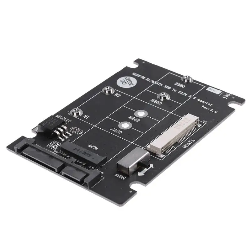 2 in 1 NGFF M 2 B M Key Mini PCI E or mSATA SSD to 3