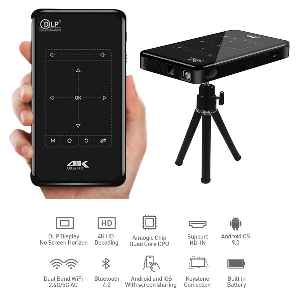 Mini Projecteur 4K Bluetooth - Ultra HD & Connectivité Sans Fil