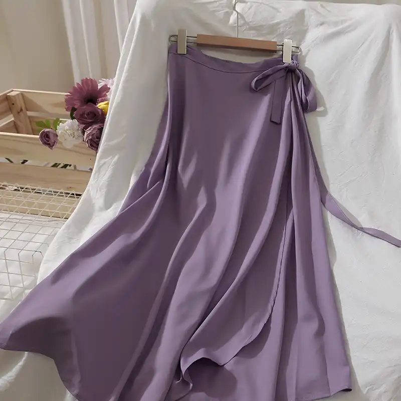 purple chiffon maxi skirt