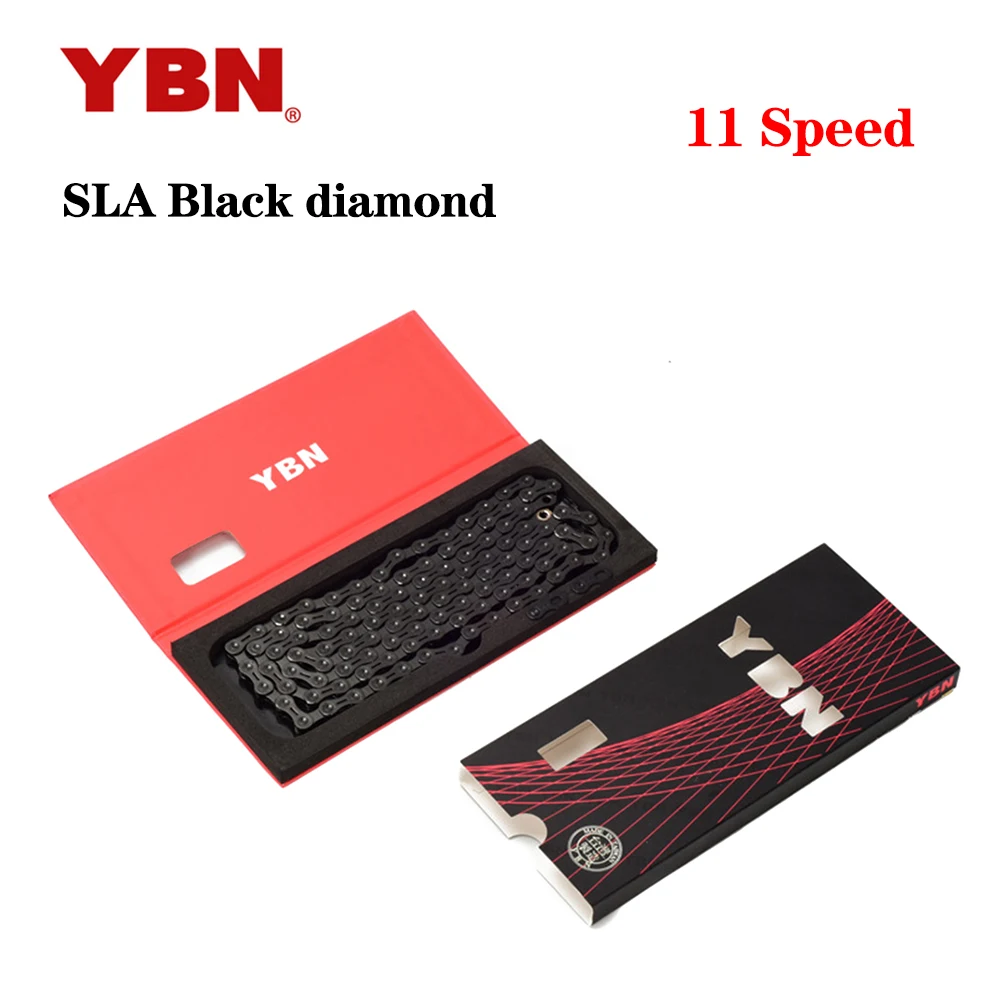 

YBN 11speed Chain SLA Black Diamond Chain 329g DHA Chrome Treated Professional Race Grade Lightweight 279g