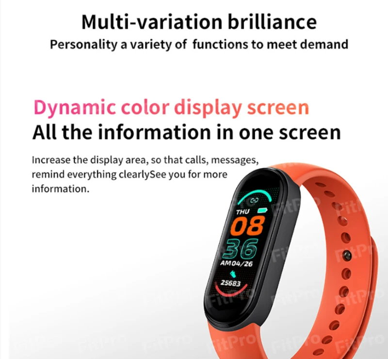 Global Version M6 Smart Bracelet Heart Rate Fitness Tracker Wristband Pedometer Men Women Smartwatch Multi-language Waterproof