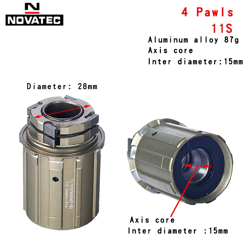 最終値下げ ノバテック d-412sb-cl リアハブ 24H ストレートプル NOVATEC-アルミ合金カセットボディ、リアハブフリーハブホイール