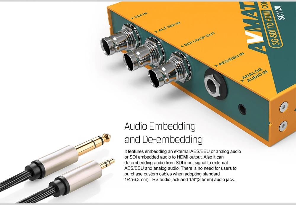 Avmatrix SC1120 3G-SDI в HDMI и AV масштабирующий преобразователь
