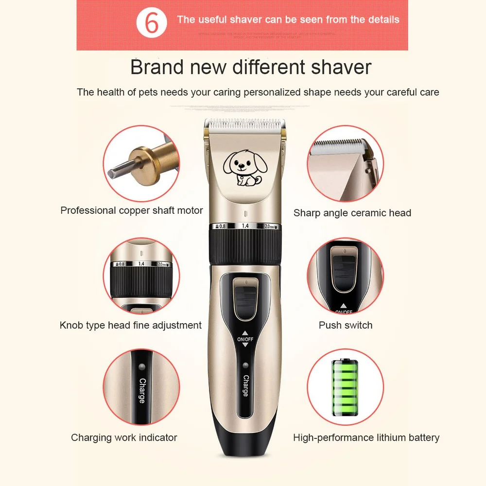 Машинка для стрижки шерсти домашних животных триммер груминга USB 100 в 240 машинка