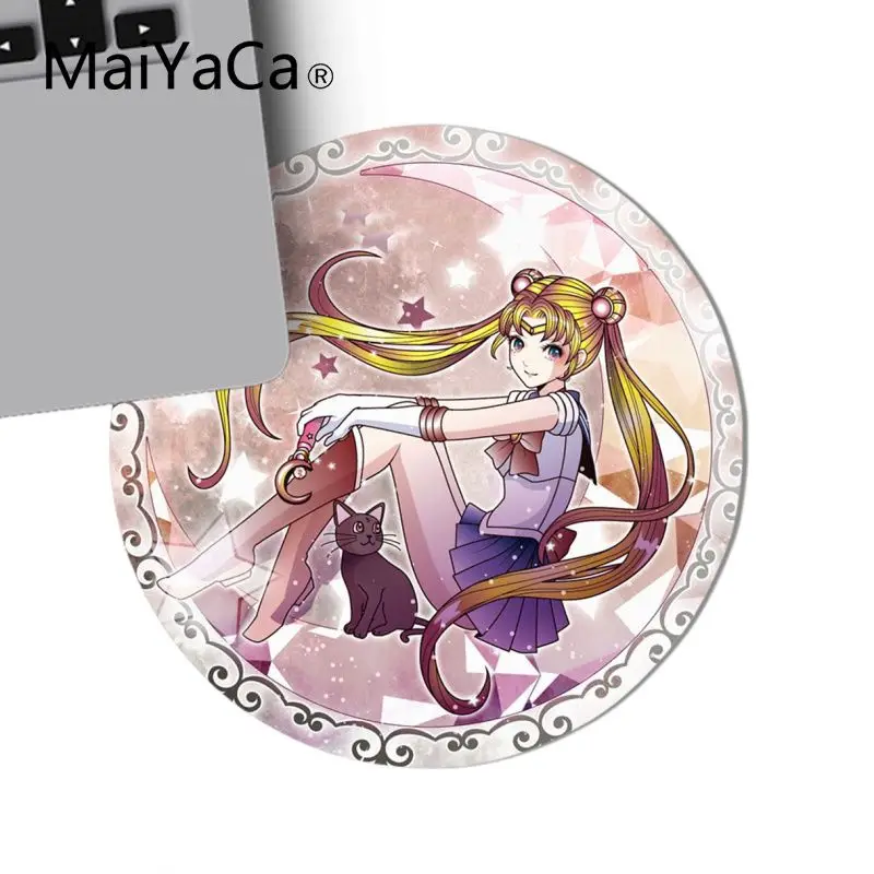 MaiYaCa Подарочный коврик для мальчика милый Сейлор Мун Кот компьютерный игровой круглый коврик для мыши игровой коврик для мыши для ПК ноутбука - Цвет: 22x22cm