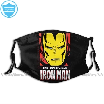 

Iron Man Mouth Face Mask The Invincible Iron Man Retro Comic Icon Facial Mask Fashion Cool with 2 Filters for Adult