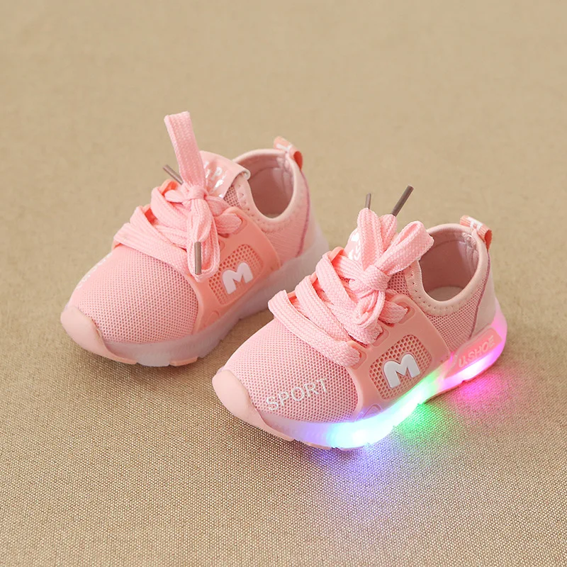 Детская дышащая обувь модный светодиодный светящийся кроссовки спортивная обувь для ходьбы домашняя школьная обувь для вечеринок