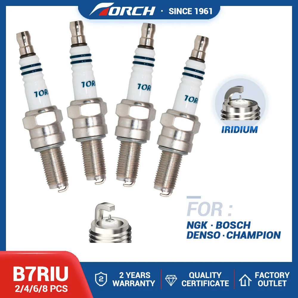 Replace for CR7EIX Spark Plug TORCH B7RIU Yamaha YZ250F YZ450F Suzuki DRZ400 SV650 Kawasaki