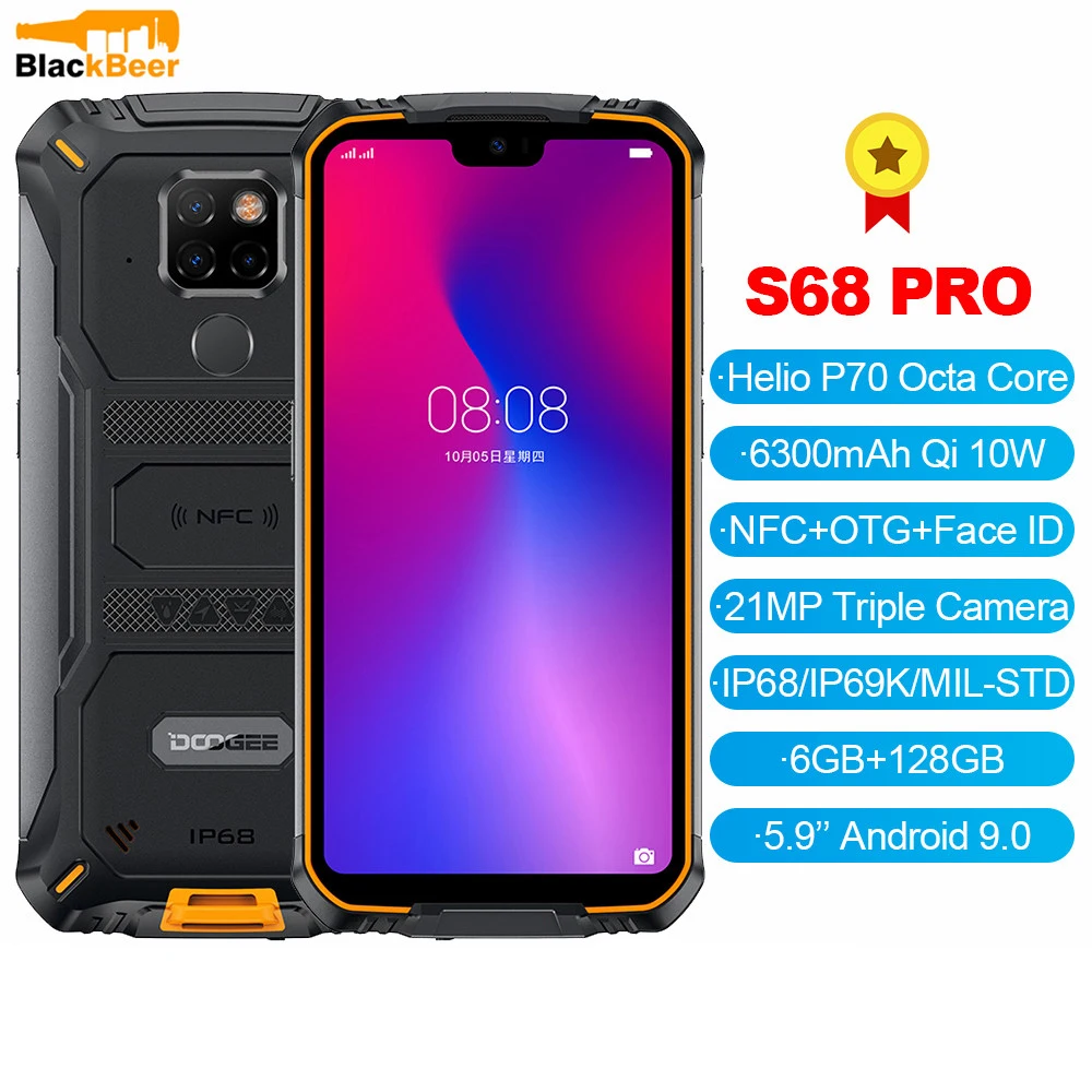 Смартфон DOOGEE S68 Pro на Android 5 84 экран 9 0 дюйма 6 ГБ + 128 ГБ|Смартфоны| |