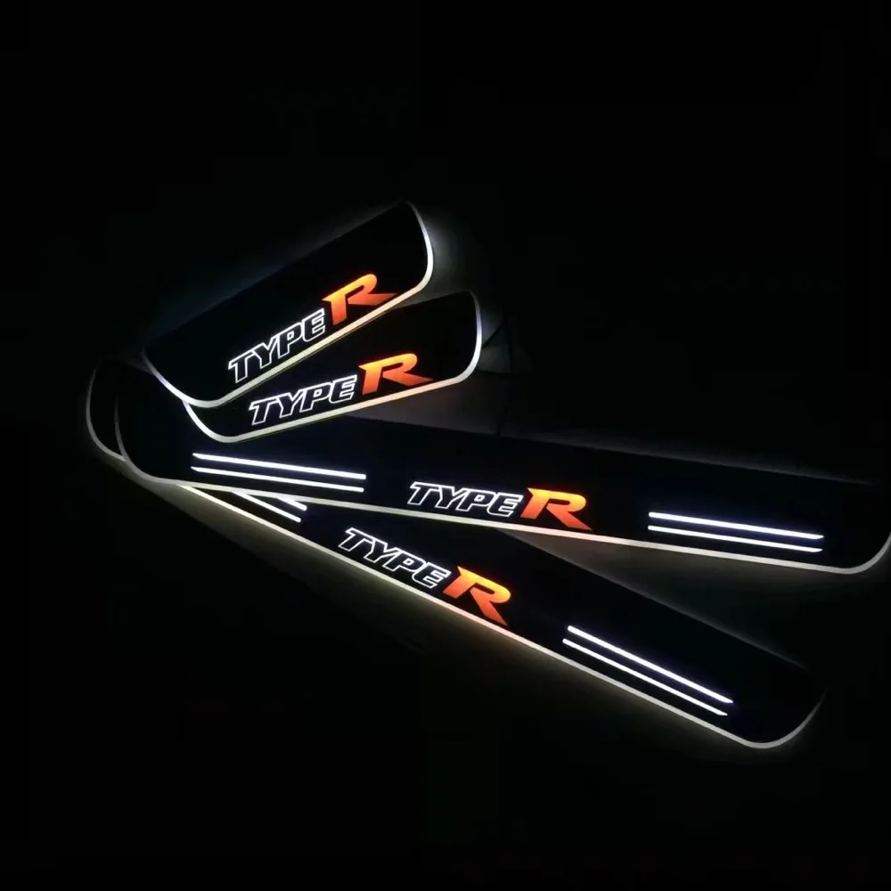 Osmrk светодиодные движущиеся двери scuff для Honda Civic dynamic порога пластина плоская подкладка наложения потока/фиксированный светильник, 4 шт