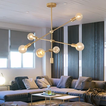 

New modern chandelier lighting living room lamp Nordic lamp simple atmosphere light luxury bedroom lamp dining room chandelier